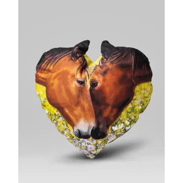 Poduszka serce Lile Horses Konie Gniade
