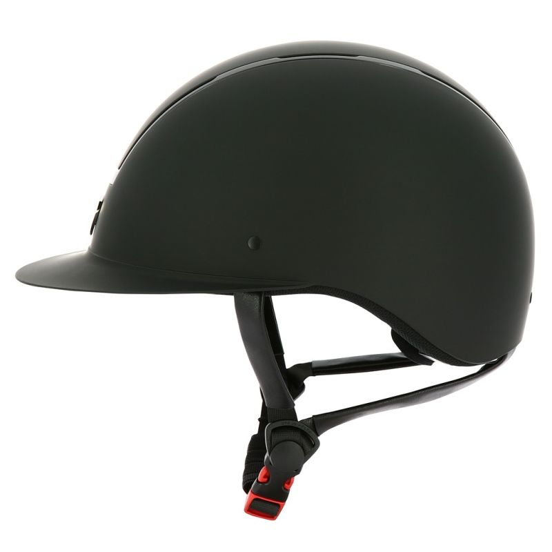 KASK EQUITHÈME „GLINT MAT” czarny, błyszcząca czarna wstawka konturowa