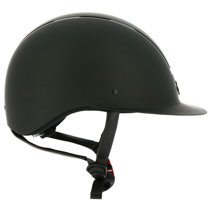 KASK EQUITHÈME „GLINT MAT” czarny, błyszcząca czarna wstawka konturowa