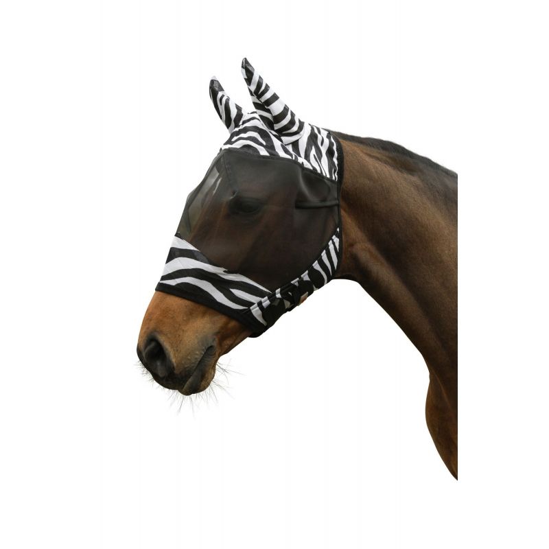 Maska przeciwowadowa dla konia z uszami Zebra Covalliero